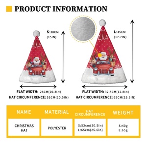 Chapeau de Père Noël imprimé sur demande (POD) avec motif <span class=keywords><strong>renne</strong></span>, sans quantité minimale de commande, personnalisable pour toute la famille, ajustable pour enfants, décontracté, pour l'extérieur - Product Image 4