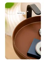 Mesa de Centro de Cuero Estilo Saddle, Diseño Italiano Moderno, Estructura Metálica, Mesa Auxiliar para Dormitorio, Mueble de Sala de Estar, Estilo Minimalista