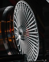 Tout argent avec rayons multiples Custom 15 ~ 24 Inch Car Forged Alloy Gold Chrome Wheels 5x114.3 5x120 5x130 Jante