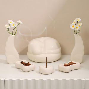 Wit Porseleinen Crematie As Huisdier Urnen Aandenken Huisdier Groothandel Keramische Huisdier <span class=keywords><strong>Urn</strong></span> - Product Image 1
