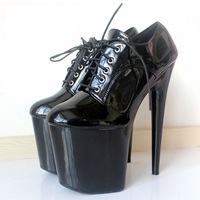 Mode tendance été grande taille pôle danse décapant chaussures 20cm Talons Sexy en cuir verni plate-forme talons pour les femmes pour la fête