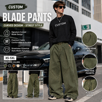 Pantalon pour hommes personnalisé, coupe large et incurvée, style streetwear, fabrication OEM/ODM, vente en gros