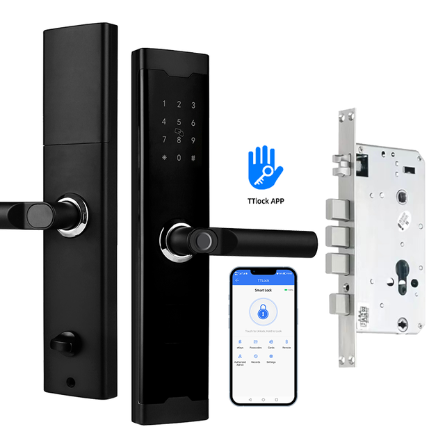 Security Smart Fingerprint Door Lock Keyless Keypad Card Aluminum Lock Smart Locks