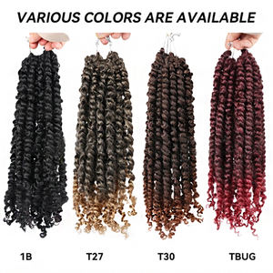 פריט טרנדי 10-24 "100 גרם מראש הלופאה מעוות תשוקה לפני הפיה טוויסט אפרו האביב טוויסט פרום צמות סרוג שיער סינתטי - Product Image 6