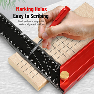 Nuovo Design Righello Angolare Pieghevole a L Metrico 300mm con Impugnatura in Alluminio Marca JUXIN Modello HPW-046-300 Precisione 1mm/1m Fai-da-Te - Product Image 5