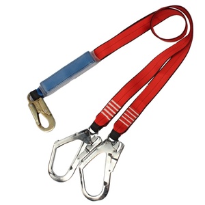 Cuerda de Seguridad con Doble Gancho y Amortiguador de Impactos <span class=keywords><strong>JOHA</strong></span>, Poliéster de Alta Tenacidad 25KN, Certificación CE, 45mm, para Trabajo, Posicionamiento, Rescate y Escalada en Roca - Product Image 1