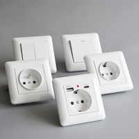Offres Spéciales commutateurs et prise de style européen nouveauté prise de courant murale russe 16A avec port de charge USB + type-c panneau PC