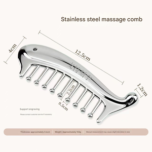 Peine de Acero Inoxidable para Masaje del <span class=keywords><strong>Cuero</strong></span> <span class=keywords><strong>Cabelludo</strong></span>, Herramienta de Terapia de Acupresión Gua Sha para <span class=keywords><strong>el</strong></span> Crecimiento del Cabello, Anticaída, Cuidado Capilar - Product Image 5