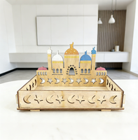 Décoration Ramadan : Lune et étoile ajourées, signes de mosquée, cadeaux islamiques Aïd Moubarak, décoration lune autoportante en acrylique et MDF