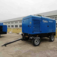 Compresseur diesel portable APCOM LUY350-34, 350 CFM, 34 bar, tête refroidie par air, moteur robuste, faible bruit, nouvelle conception, essence