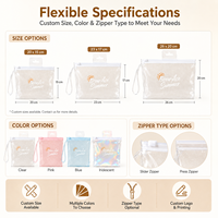 Pochette transparente en PVC imperméable avec fermeture éclair pour cosmétiques et fournitures de bureau