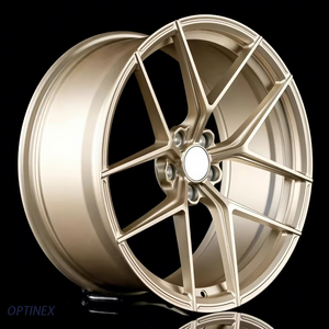 Jantes forgées concaves sportives pour voiture, <span class=keywords><strong>à</strong></span> 5 branches, bronze, type I-Beam, 17 18 19 20 21 22 pouces, entraxes 5x120 5x114.3 5x112 5x130, pour Mustang - Product Image 1