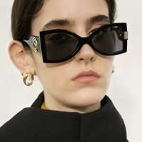 2025 mode Vintage surdimensionné papillon lunettes de soleil femmes hommes élégant extérieur grand cadre lunettes dégradé cercle large jambe nuances