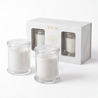 Pot à bougie en verre ambré de luxe de 2 oz avec boîte, idéal pour le remplissage de cire parfumée, emballage cadeau, décoration intérieure – Fournisseur direct usine