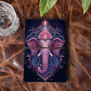 Cuaderno A6 Vintage hecho a mano con cierre de corbata, papel extraíble, regalo de <span class=keywords><strong>cumpleaños</strong></span> perfecto para el amigo del primo con Ganesh E adornado - Product Image 3