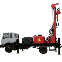 Foreuse de puits d'eau montée sur camion, alimentée au diesel, fiable, avec moteur de boîte de vitesses, machine de forage profond hydraulique de 300 m pour puits communautaires