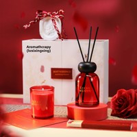 Boîte cadeau d'aromathérapie artisanale de style chinois, bougie parfumée haut de gamme, sans fumée, huile essentielle, parfum d'ambiance, rose, ambre