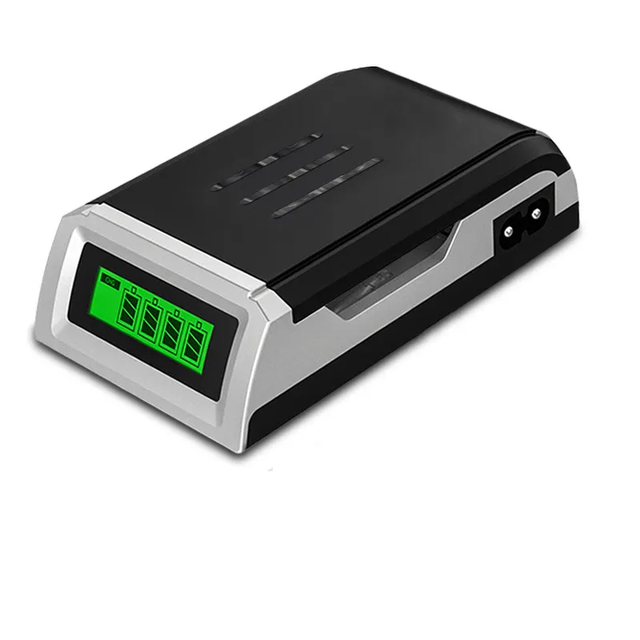 Keda Portable LCD Display Quick Charger 4 Slots Smart Intelligent Battery Charger for AA / AAA NiCd NiMh Rechargeable Batteries