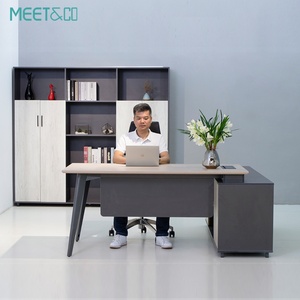 Bureau de direction en bois en forme de L, moderne, pour PDG, directeur, cadre supérieur, mobilier de bureau - Product Image 4