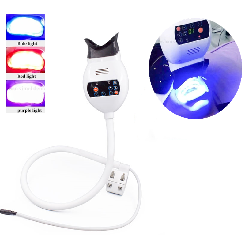 Dealer Dental Chair Unit macchina sbiancante 8 Led azzurro + rosso + viola colori lampada sbiancante per denti per dentista