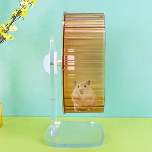 Factory Custom 17cm 21cm Size <strong>Wooden</strong> Support Acrylic Stand Small Animal <strong>Hamster</strong> Accessories Silent <strong>Hamster</strong> Running <strong>Wheels</strong> - Product Image 5