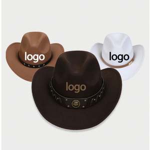 Échantillon Gratuit 2025 Shinehats Chapeau de Luxe Femme Western à Large Bord Fedora en Feutre Vente en Gros Chapeaux de Cowboy Personnalisables avec Logo - Product Image 1