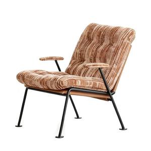 Fauteuil en tissu de style rétro, chaise de salon rayée kaki, pour adultes et personnes âgées - Product Image 4