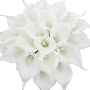 New Design Modern EVA Artificial White Lily Flowers Heads for Hanging Crystals Wedding <b>Ceiling</b> Decoration - Product Image 1