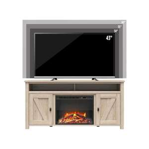 QSZEN 60 pouces meuble <span class=keywords><strong>TV</strong></span> avec cheminée électrique 23 pouces Style moderne bois et matière plastique <span class=keywords><strong>pour</strong></span> RV salon salle à manger - Product Image 4