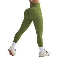Leggings de Yoga Personalizados, Sin Costuras, de Cintura Alta, Ajustados, de Secado Rápido, Color Sólido, Efecto Push-Up, para Gimnasio y Fitness, para Mujer