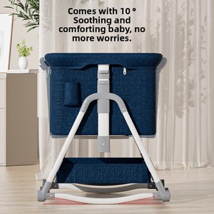 Portable Movable Metal Chinese Style Baby Bed Foldable High/Low Adjustable Splicing Large Bedside <strong>Crib</strong> Anti-milk Overflow - Product Image 2