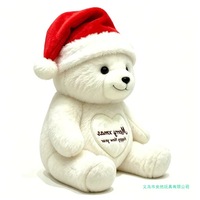Ours en peluche de Noël personnalisé avec rembourrage en coton PP, ours blanc avec bonnet de Père Noël, hauteur 31-50 cm