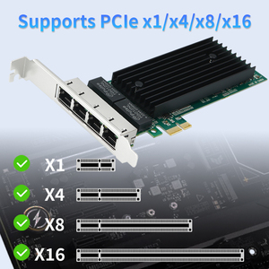 Tarjeta de Red Interna Lekuo 82576 PCI X1 de 4 Puertos Gigabit Ethernet RJ45 para Escritorio - Product Image 3