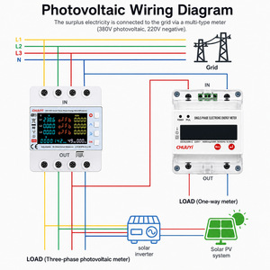 <b>Three</b> Phase Energy Meter Protector 1A 2.4Ghz WiFi Remote Control Timer Function Led Display Smart Life App Support - Product Image 3