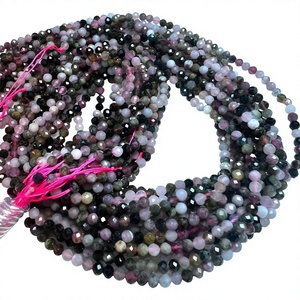 Cuentas Redondas Facetadas de Turmalina Multicolor de 3.5mm para la Fabricación de Joyas - Product Image 1