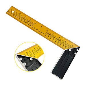 Équerre d'angle 300 mm (12 pouces) en acier avec échelle jaune et base en alliage d'aluminium, outil de mesure à 90 degrés pour le travail du bois et la construction - Product Image 2