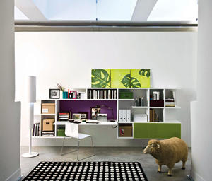Libreria divisoria per libri in legno multifunzionale personalizzata in mdf in vendita - Product Image 5