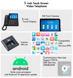 Teléfono <span class=keywords><strong>Fijo</strong></span> DLNA ZT9300 4G Android 10, Teléfono Inalámbrico <span class=keywords><strong>Fijo</strong></span>, Pantalla Táctil Inteligente, Videollamada, Teléfono <span class=keywords><strong>Fijo</strong></span> Giratorio - Product Image 3