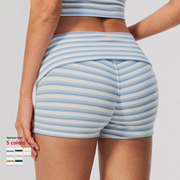 Nouveauté 2026 Short de sport pour femme en polaire double face, à taille pliable, doux, effet ventre plat et rehausseur de fesses, pour yoga et fitness décontracté
