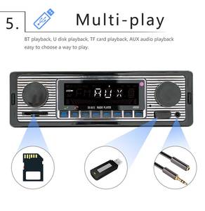 Autoradio 12V-24V 1DIN Clásico FM USB BT 5.1 Reproductor MP3 para Auto con Tarjeta SD y Cargador para Auto, Sistema de Música Estéreo - Product Image 2