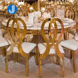 Đám cưới thanh lịch thiết lập bảng vàng thép không gỉ với kính cường lực ăn uống vòng bảng bệ ding bảng - Product Image 3