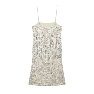 Vestido Mini Personalizado para Mujer con Cuentas y Lentejuelas, Vestido <span class=keywords><strong>de</strong></span> Fiesta Ajustado con Tirantes Finos, OEM/ODM por Fábrica China - Product Image 2
