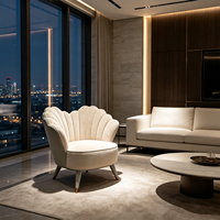 Nouveau design de meubles de salon, canapé nordique à dossier haut, fauteuil rembourré, canapé en tissu velours pour chambre à coucher, salle à manger, canapé moderne de luxe