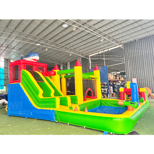 Toboggan aquatique gonflable 3-en-1, parc aquatique de jardin pour enfants, PVC de qualité commerciale très résistant, souffleur d'air inclus - Product Image 2