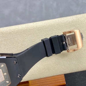 Montre automatique mécanique pour <span class=keywords><strong>femme</strong></span> la plus populaire, en céramique noire, avec cadran diamanté rouge et bracelet en caoutchouc, montre tendance - Product Image 6