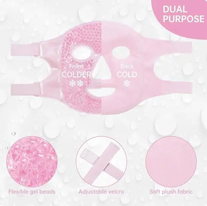 Máscara Facial Reutilizável de Terapia Quente e Fria para Cuidados com a Pele, Compressa de Gelo <span class=keywords><strong>Anti</strong></span>-Rugas, Alívio da Fadiga e Firmadora da Pele - Product Image 3