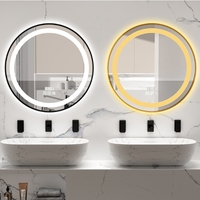 Cermin Led pintar cermin Led bentuk bulat mewah kualitas terbaik untuk dekorasi kamar mandi