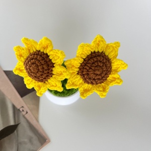 Flores de Girasol Tejidas a Crochet, Lindas Flores en Maceta Pequeñas, Regalo para Cumpleaños, Día del Maestro, Graduación, Aniversario, Navidad, Decoración - Product Image 5