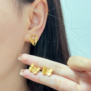 Waterproof Earrings 18k Gold Plated Polished Minimalist <b>Stud</b> Luxury Hypoallergenic Lightweight for Women Wedding Daily Party - Product Image 3