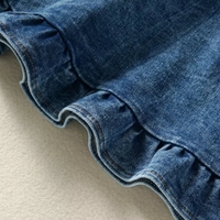 2024 été coréen conception jarretelles salopette robe pour bébé filles denim coton à volants sans manches combinaison vêtements décontractés
